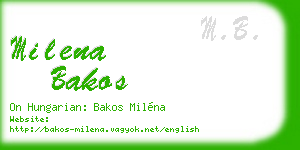 milena bakos business card